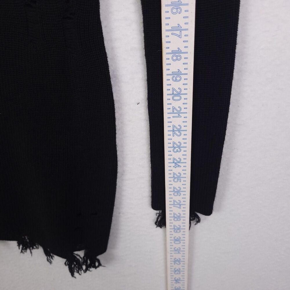 Lovers and Friends Keeney Dress Wool Blend Small Black Distressed Whimsygoth - Picture 4 of 13